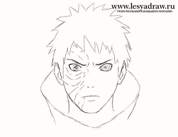 Рисунок Обито без маски