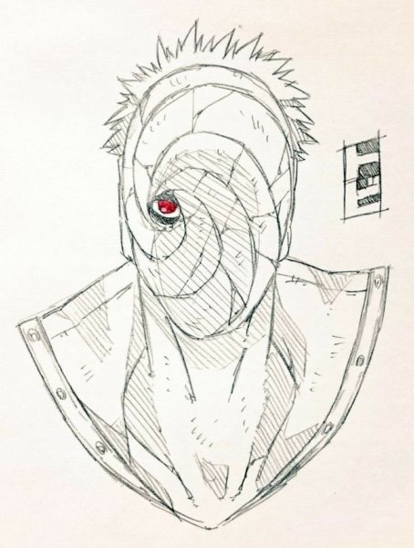 Рисунки персонажей из Наруто Обито