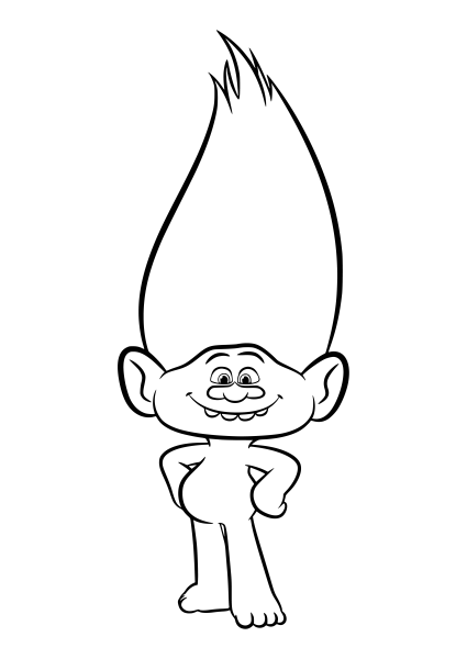 Раскраска Тролли Цветан