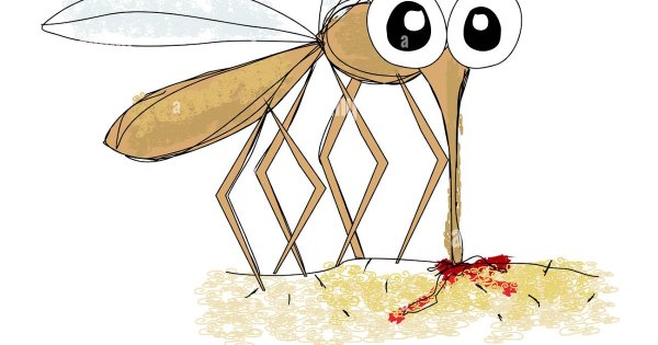 Комары в мультяшном стиле