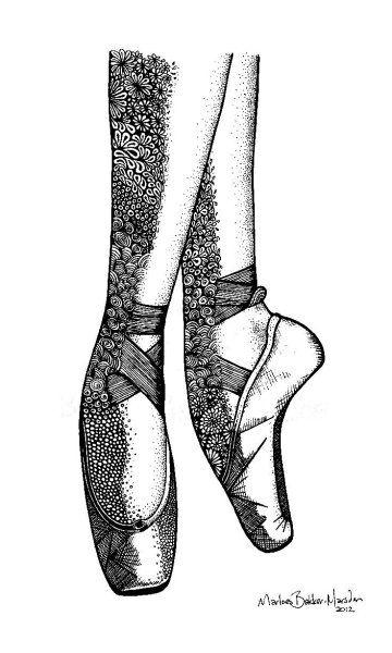 Пуанты рисунок карандашом