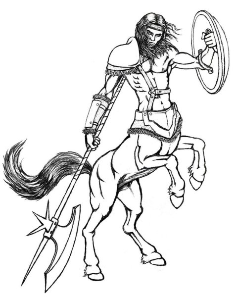 Кентавр рисунок для срисовки