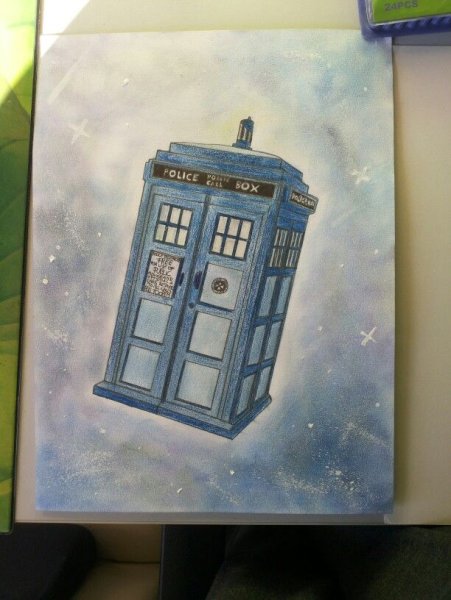 Тардис рисунок маслом