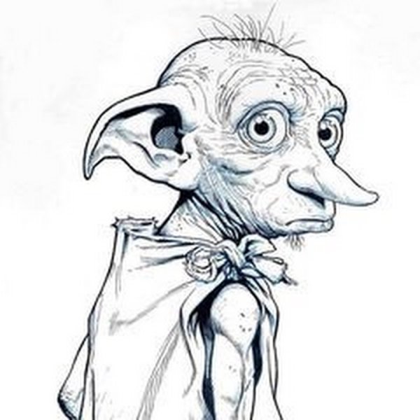 Раскраска Добби из Гарри Поттера