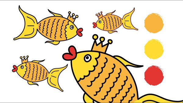 Золотая рыбка рисунок карандашом