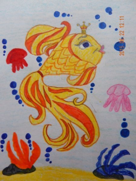 Рыбка рисунок карандашом