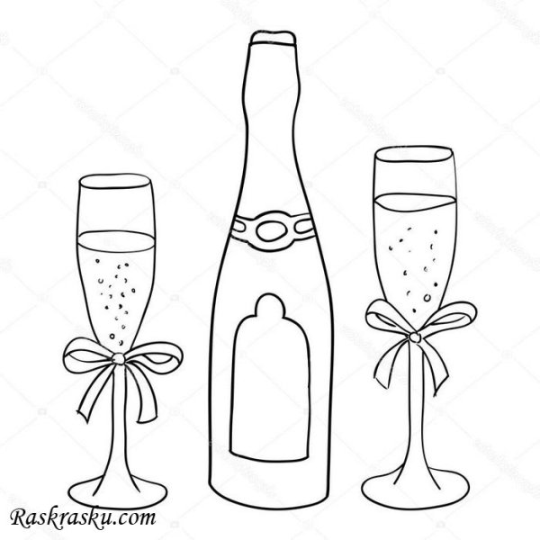 Бутылка шампанского скетч