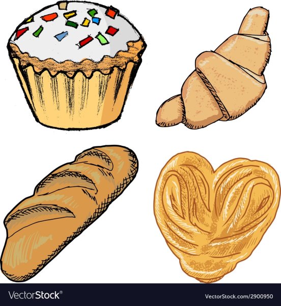 Нарисованная выпечка