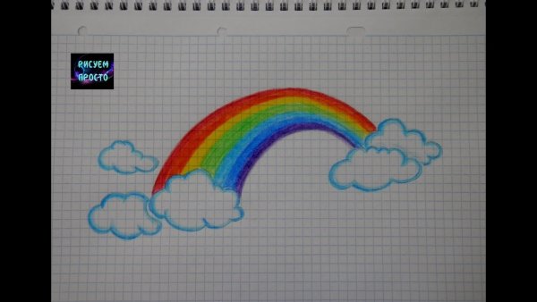 Радужные рисунки карандашом легко