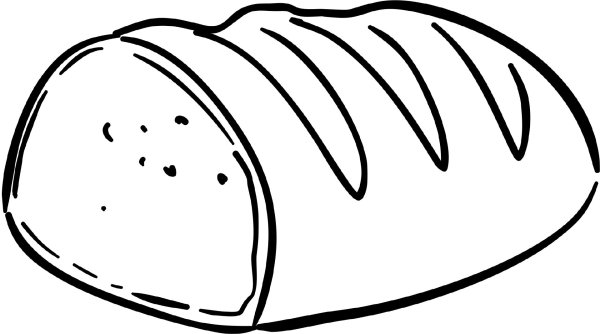 Раскраска булка хлеба