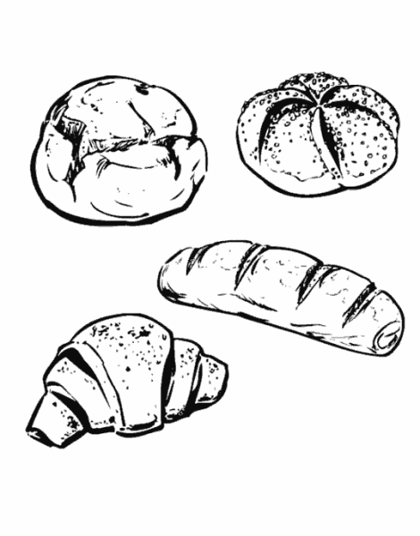 Булочка раскраска для детей