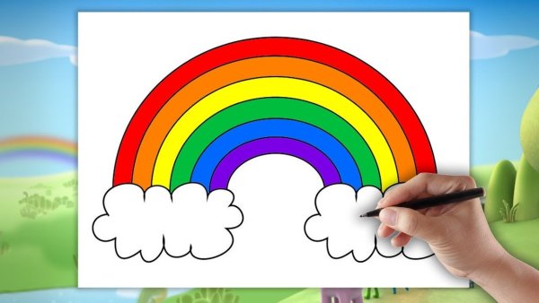Поэтапное рисование радуги
