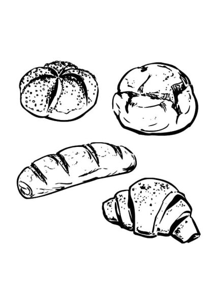 Раскраска булочка