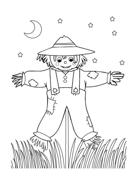 Нарисовать пугало поэтапно