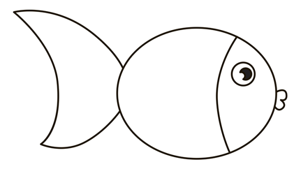 Шаблон рыбки для рисования в детском саду