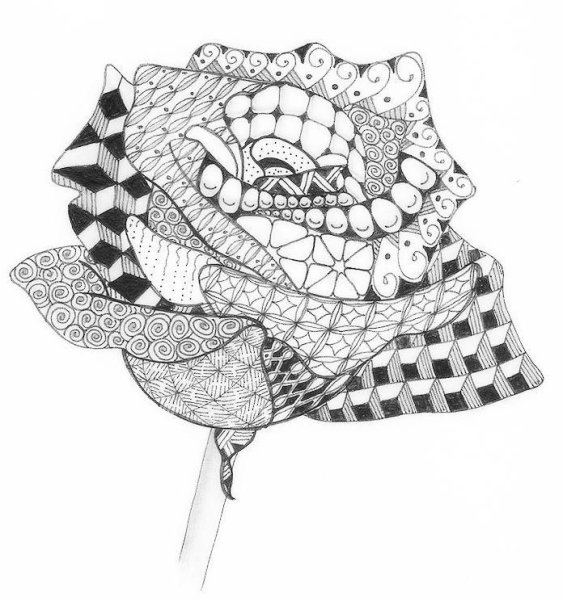 Дудлинг и Зентангл цветы