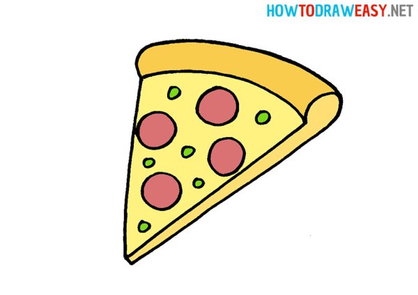 Пицца картинка раскраска