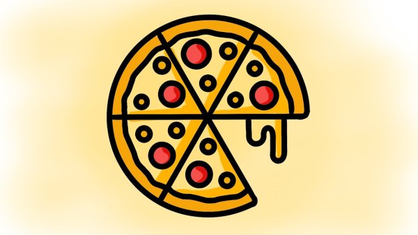 Кусок пиццы для раскрашивания