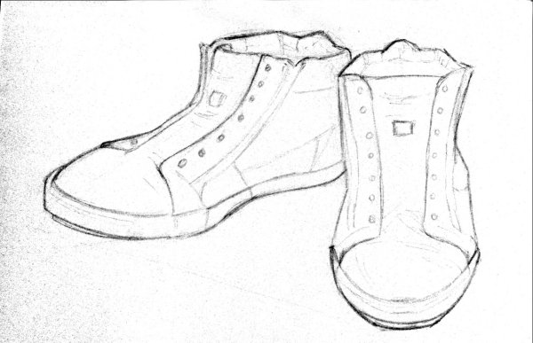 Ботинки для рисования спереди