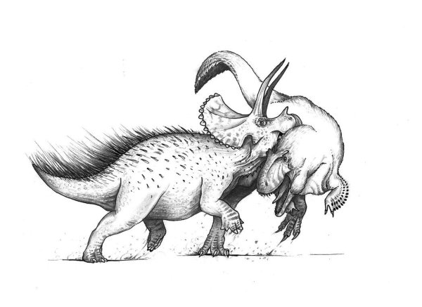Трицератопс карандашом