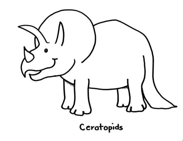 Формат раскраска мама динозавр Трицератопс малыш