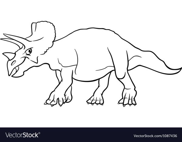 Силуэт динозавра Трицератопс для раскраски
