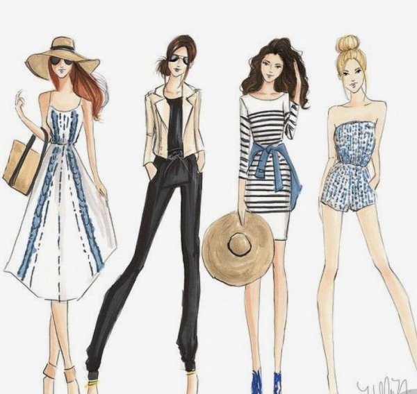 Рисунки моделей модной одежды