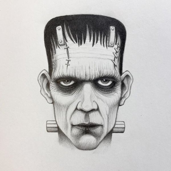 Франкенштейн рисунок легкий
