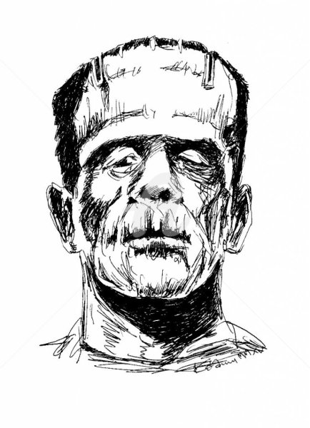 Франкенштейн рисунок карандашом