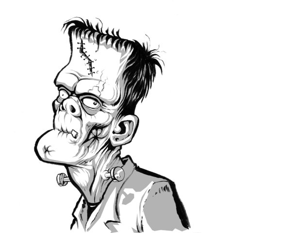 Франкенштейн рисунок карандашом