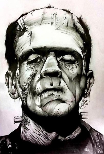 Франкенштейн черно белый