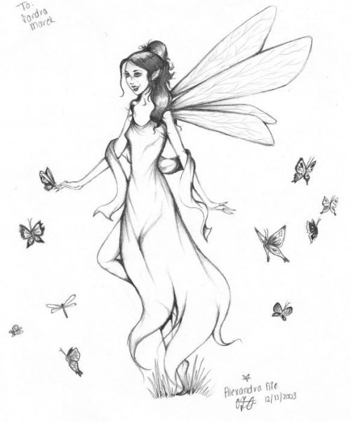 Рисунки для срисовки феи
