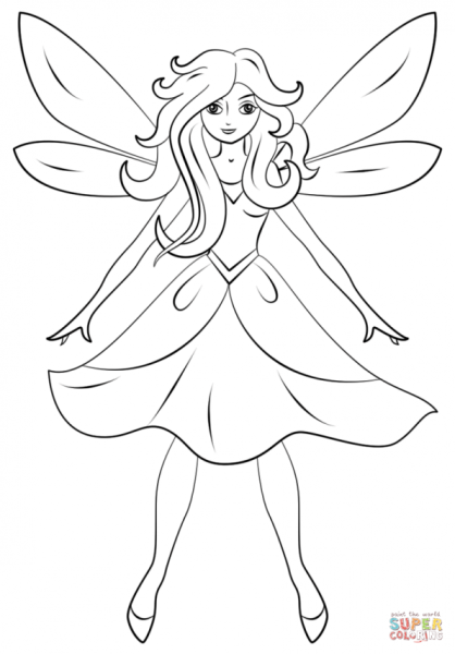 Фея раскраска для малышей