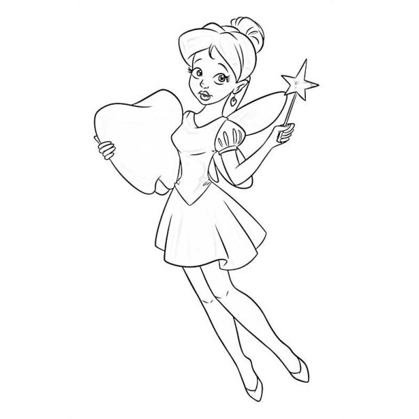 Раскраска Фея срисовка