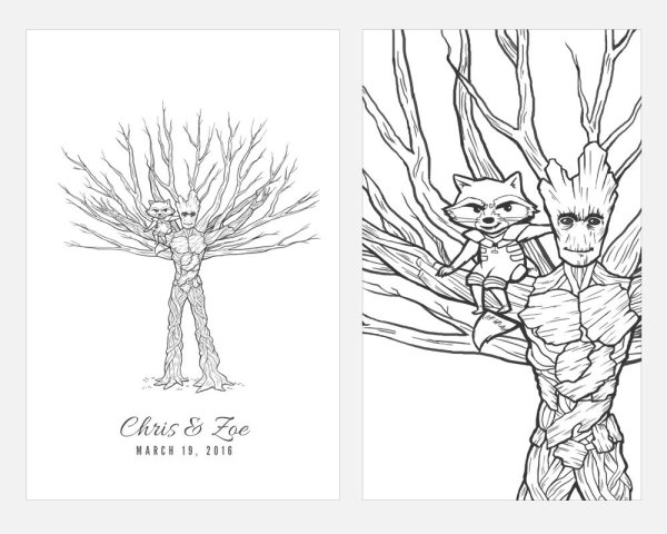 Грут Стражи Галактики раскраска