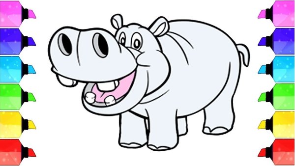 Гиппопотам раскраска