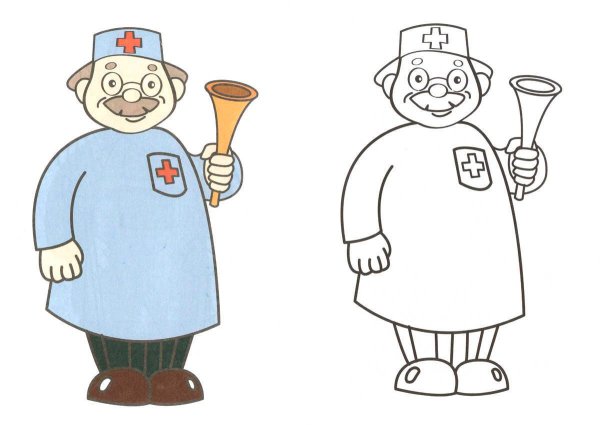 Рисунок врача для срисовки