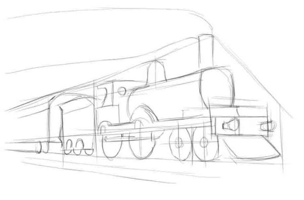Поезд эскиз