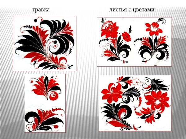 Элементы хохломской росписи травка