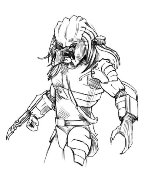 Хищник рисунок карандашом