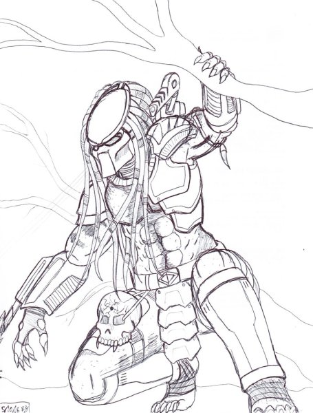 Хищник и чужой раскраска