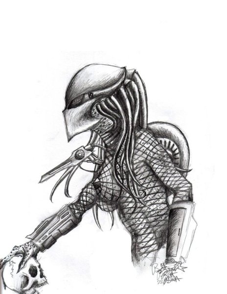 Девушка хищник эскиз