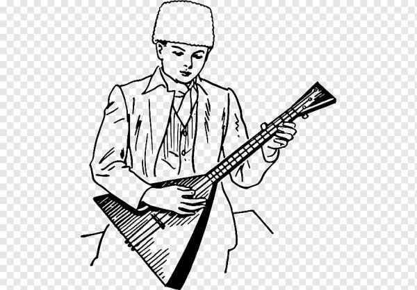 Мальчик с балалайкой раскраска