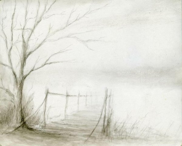 Пейзаж карандашом