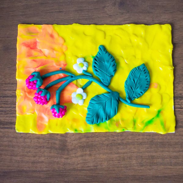 Аппликация пластилином для малышей