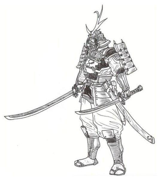 Самурай поэтапное рисование