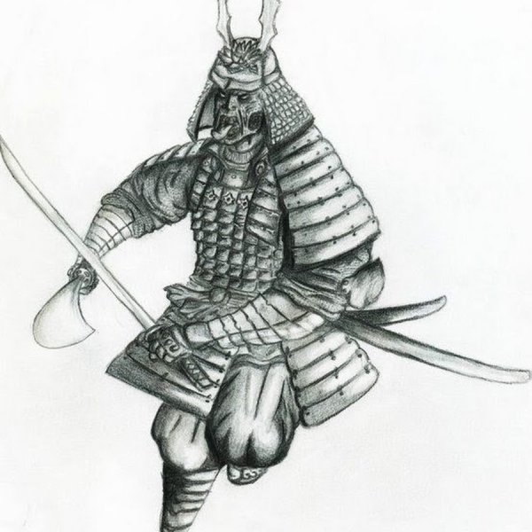 Самурай рисунок карандашом