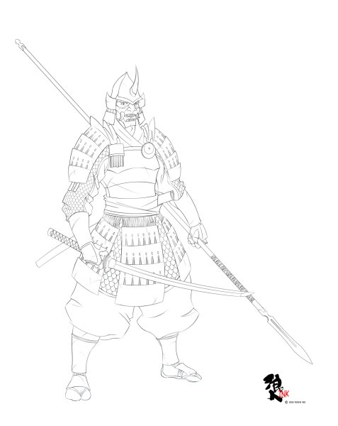 Самурай для срисовки