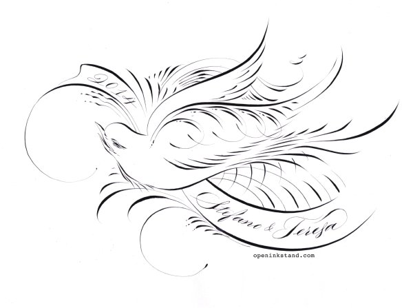 Каллиграфическое рисование пером