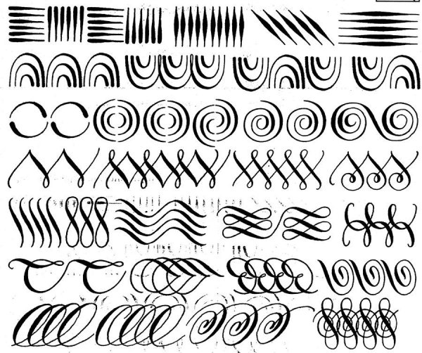 Упражнения для каллиграфического почерка пером